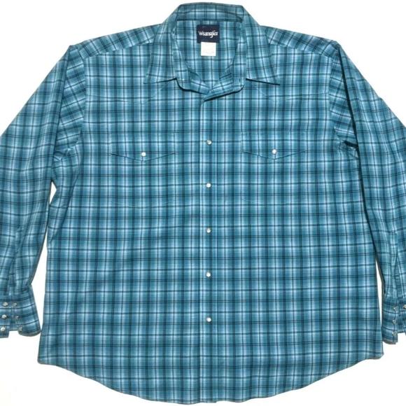 wrangler long sleeve pearl snap